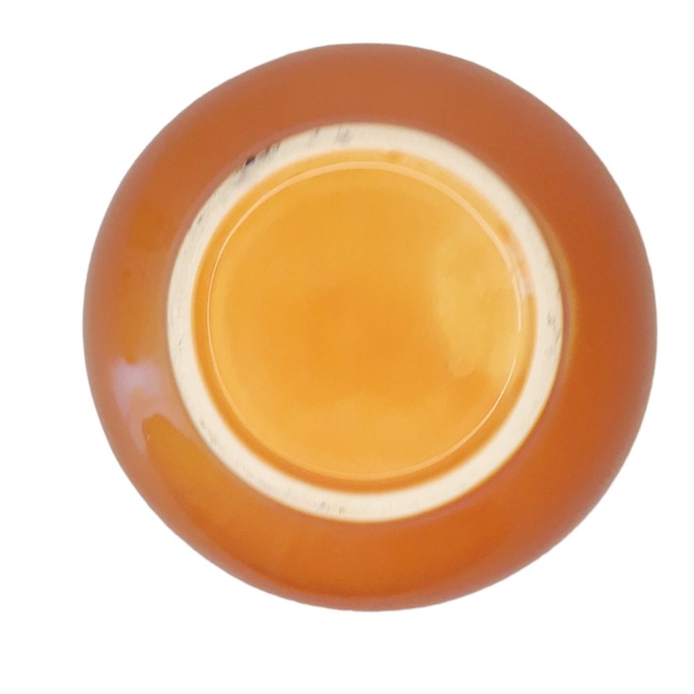 Retro Orange Vase Round Mid-Centruy Modern 70s Style - Picture 2 of 3